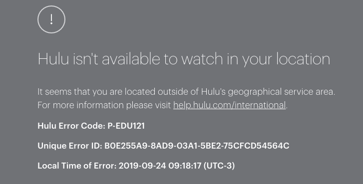 hulu not available in region error